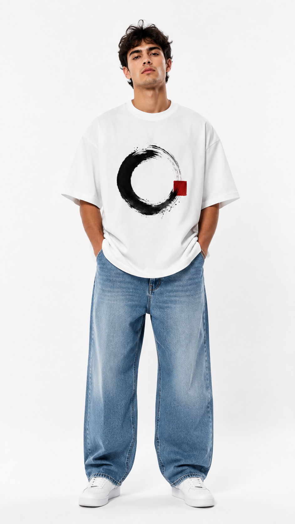 Zen Brush Circle T‑Shirt — Minimal Japanese Enso Design