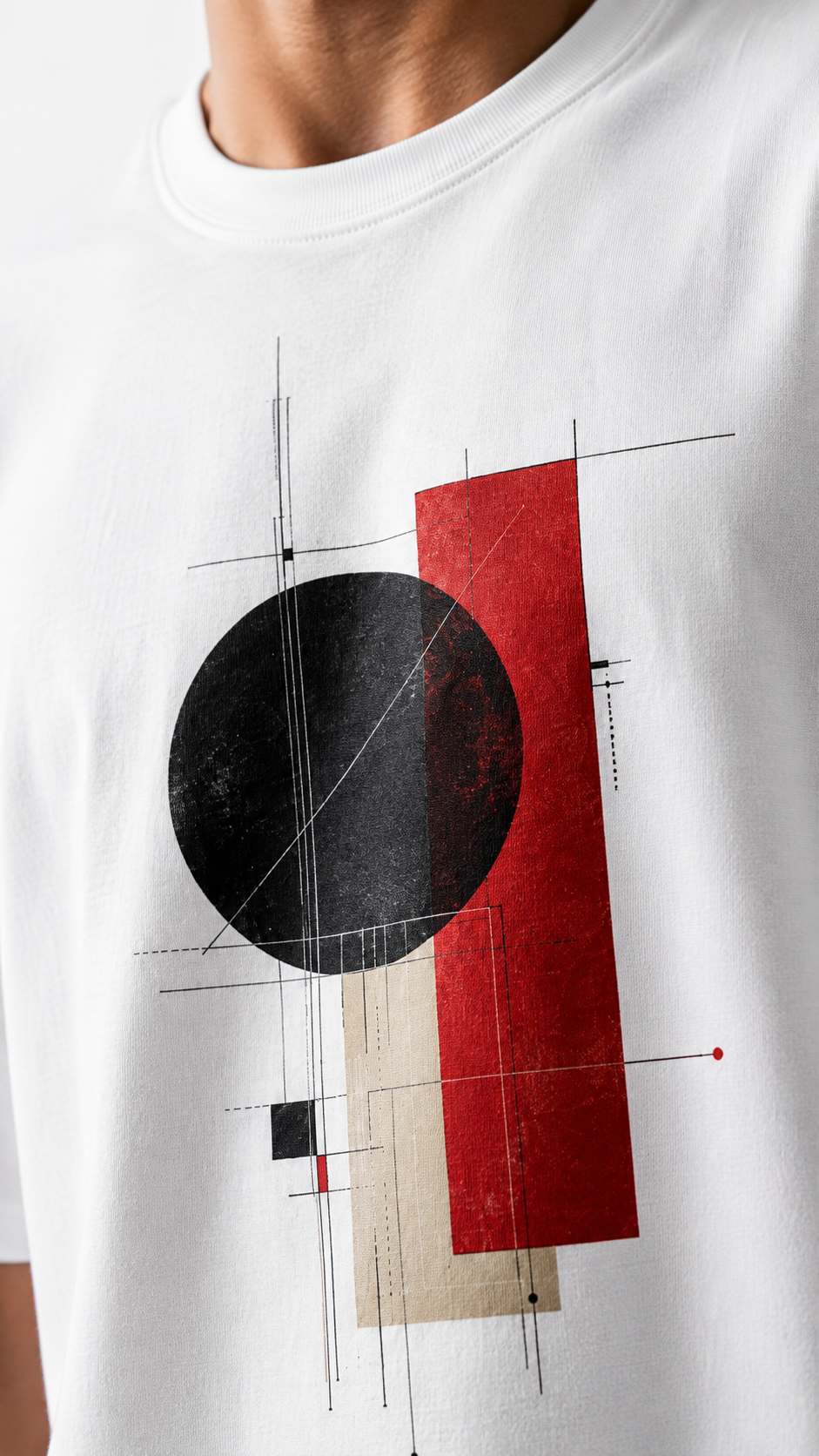 Red Block Editorial Tee