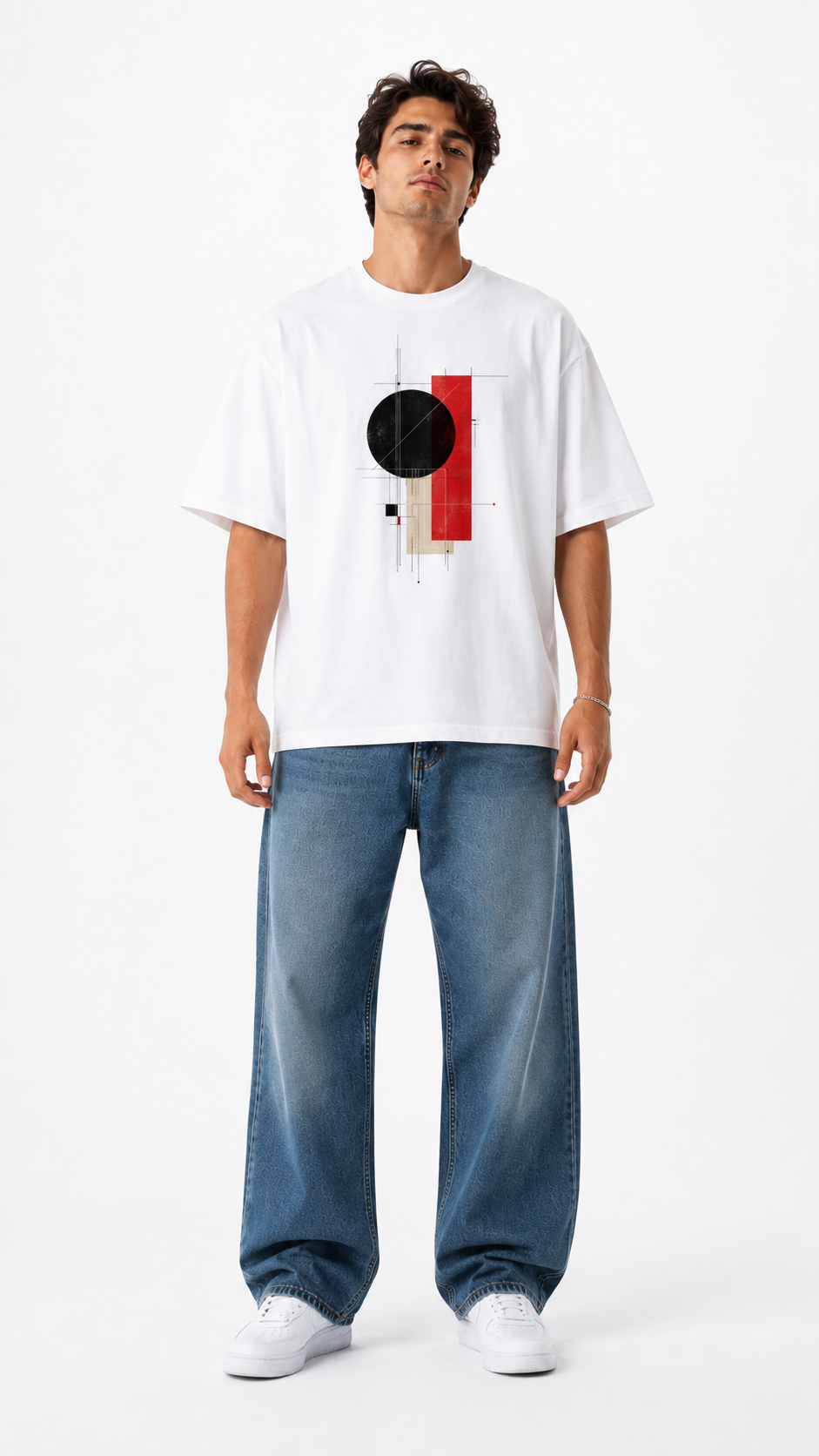 Red Block Editorial Tee