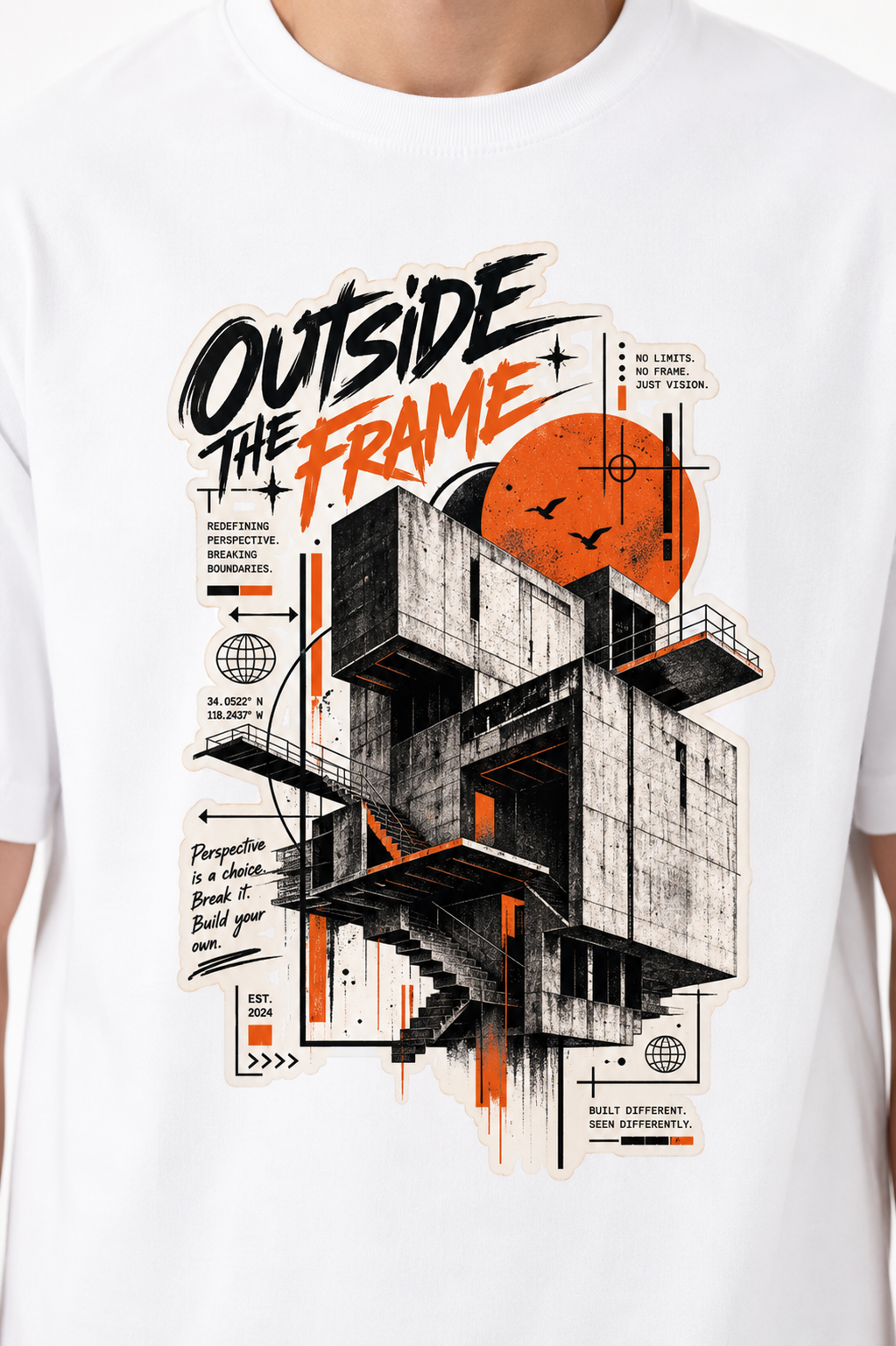 Outside frame men's t-shirt