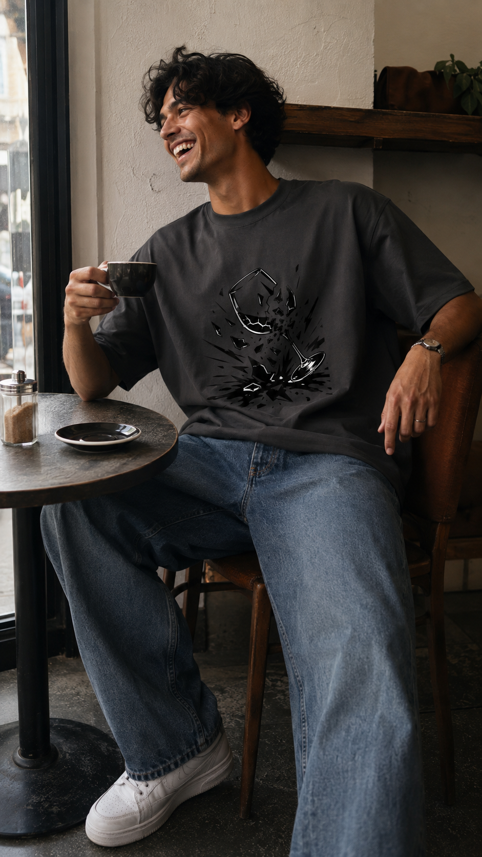 wine glass breaking-Men's Box Tee