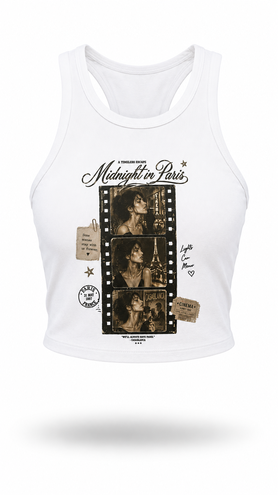 Paris Women's Micro Rib Racer Tank Top