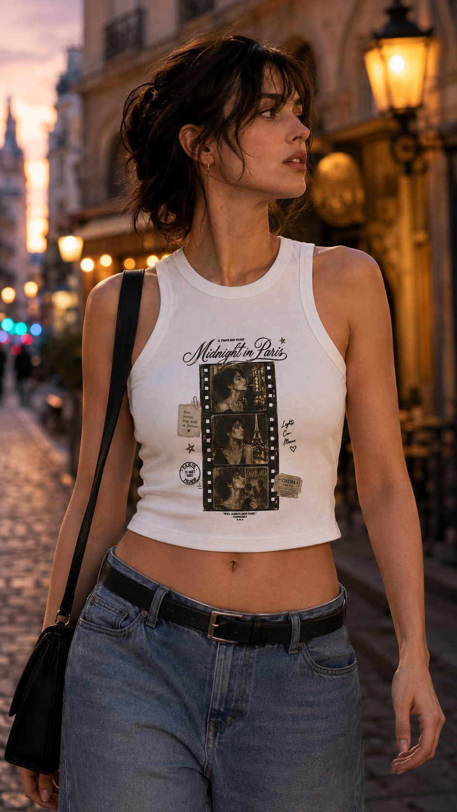 Paris Women's Micro Rib Racer Tank Top