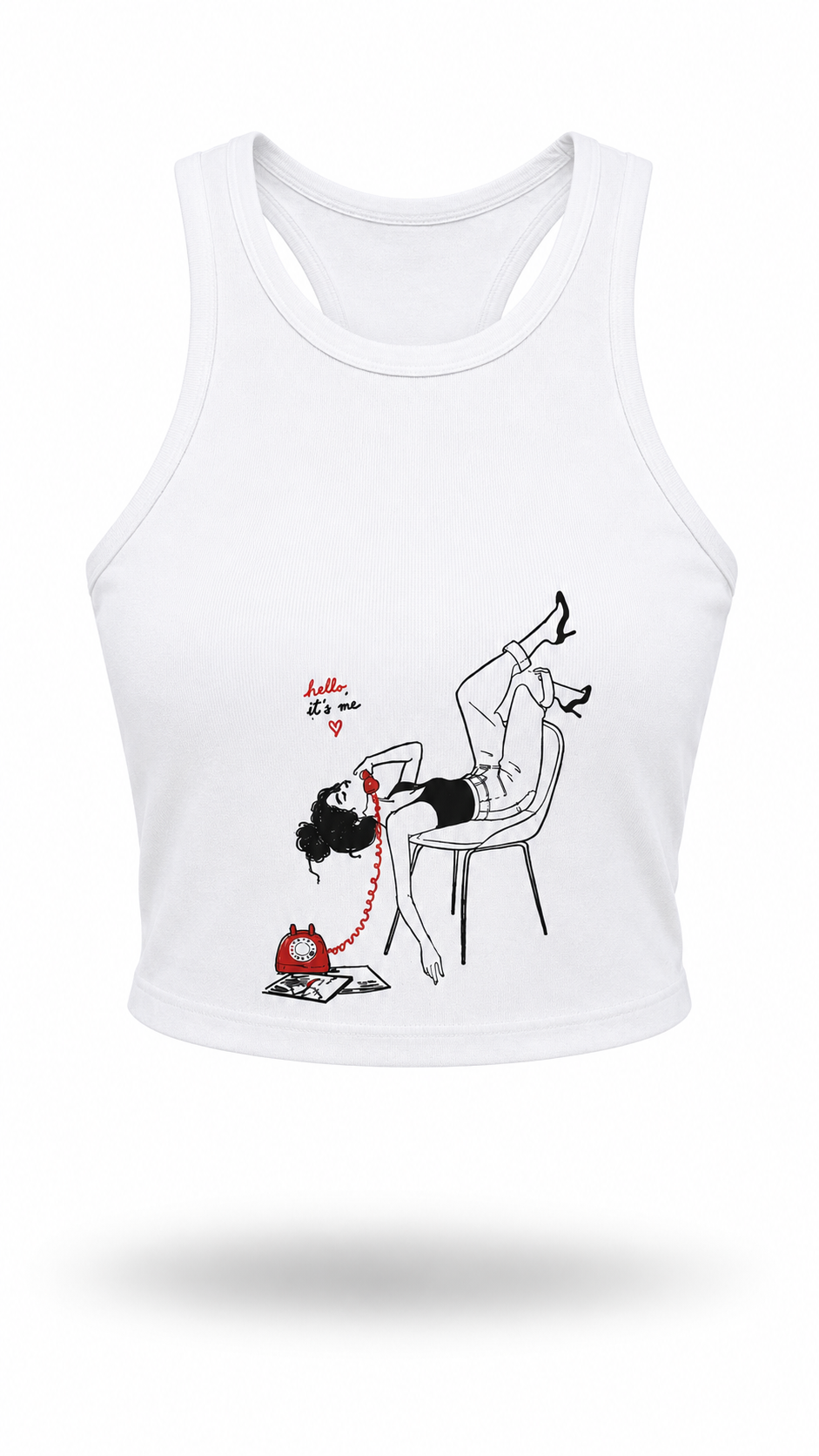Hello Women's Micro Rib Racer Tank Top