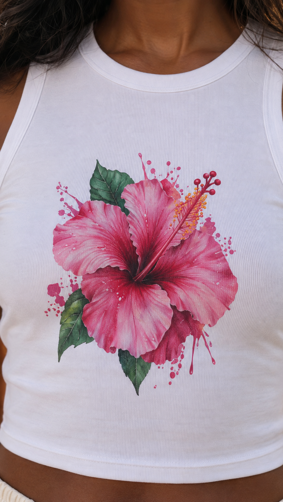 blossom Women's Micro Rib Racer Tank Top