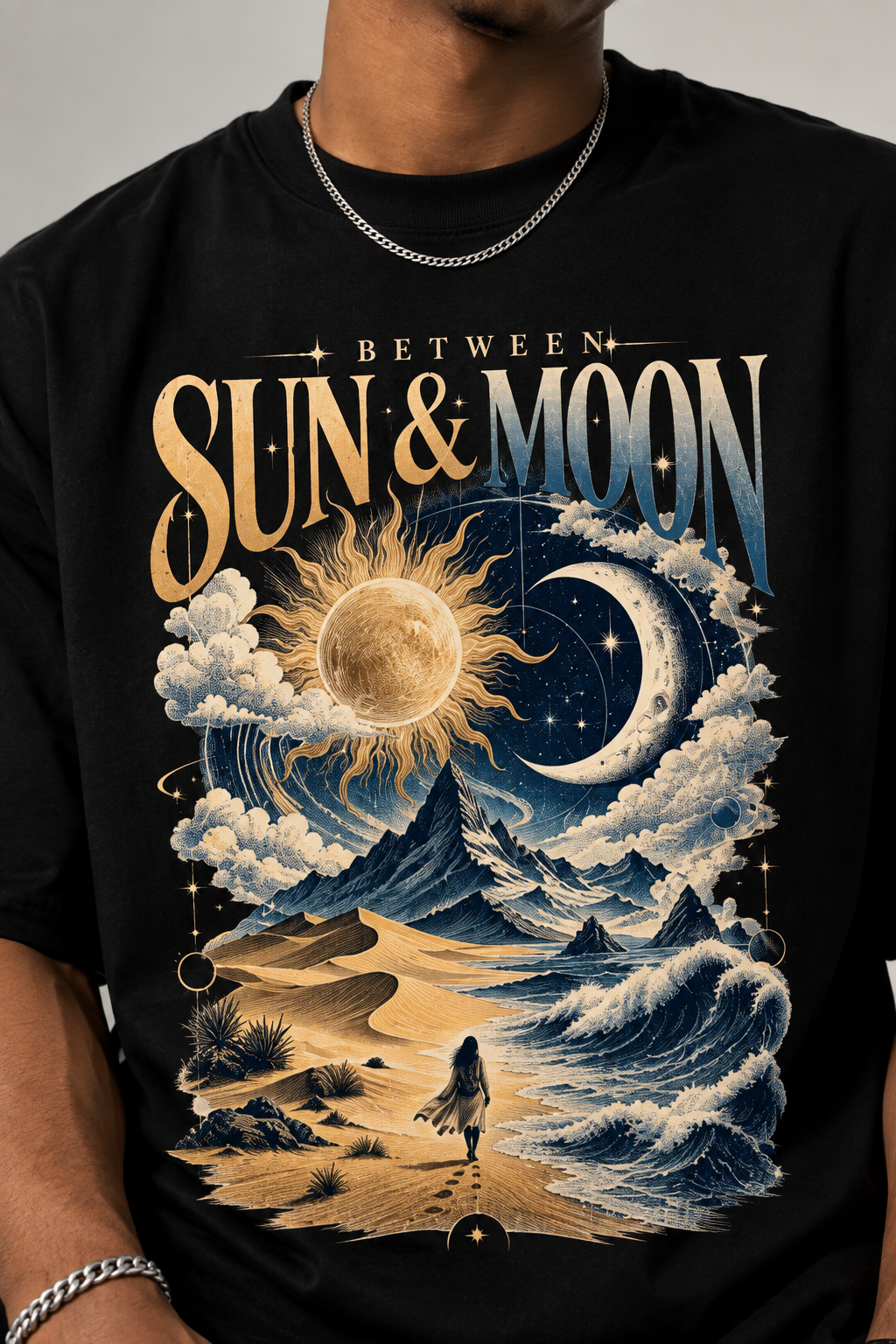 Sun&moon Men's Box Tee
